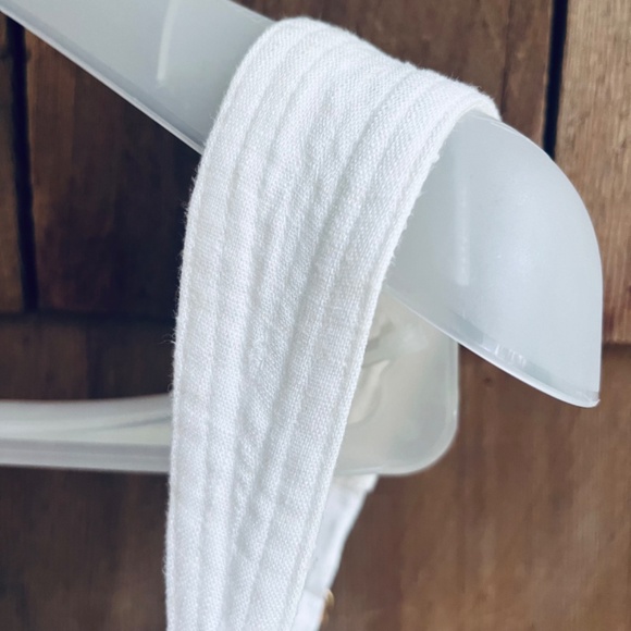 Aqua Corset  Lace Up Stitched Straps Linen White Mini Dress - 100% Exclusive S - Picture 9 of 13